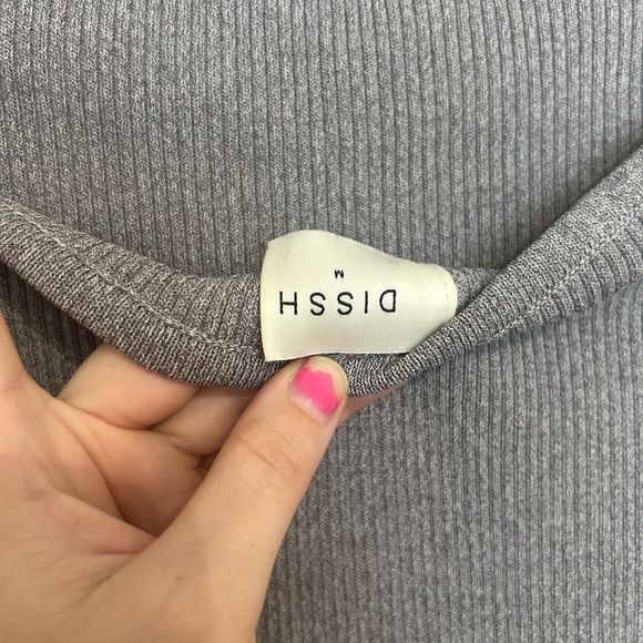 Dissh - Gomez Grey Strapless Rib Dress Size Medium - Picture 12 of 13